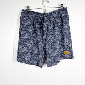 Bronte Charcoal Skull Graphic Swim Shorts Extra Large